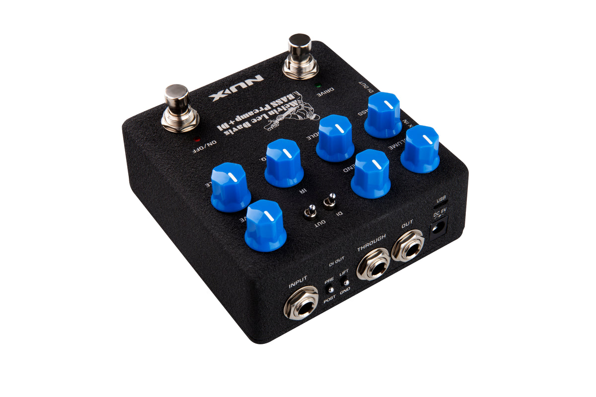 NUX NBP-5 bass preamp DI — USB audio routing illustration