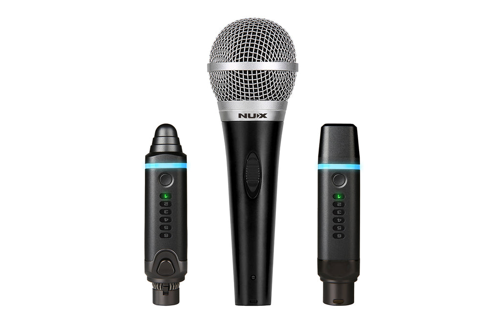 Open box NUX B-3 Plus wireless microphone system with mic and transmitter receiver