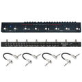 Voodoo Lab PX-8 Plus pedal switcher — black top panel with footswitches and bundled patch cables
