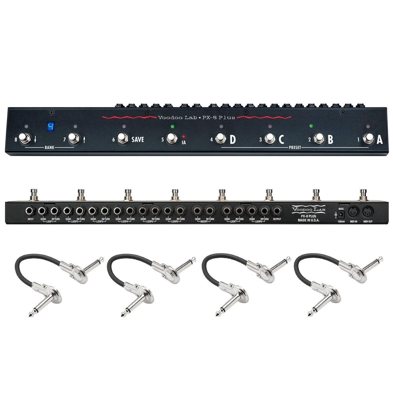 Voodoo Lab PX-8 Plus pedal switcher — rear panel loop jacks and MIDI