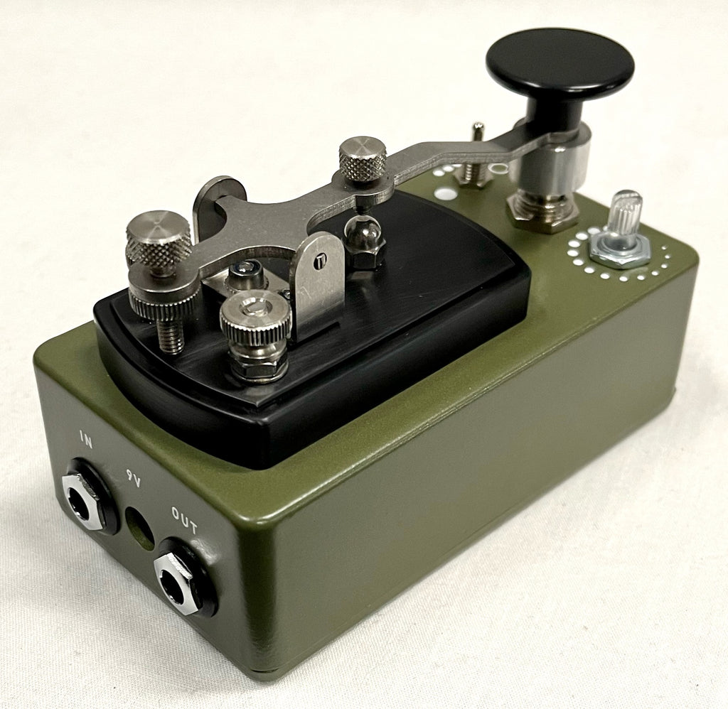 Coppersound Telegraph V2 killswitch pedal — side view showing CTRL jack and polarity toggle