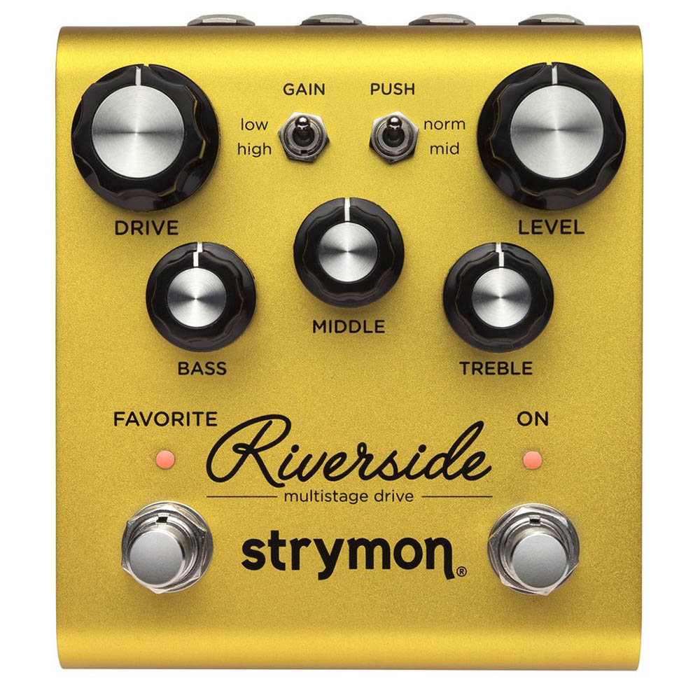 Strymon Riverside drive pedal — knob and gain switch detail