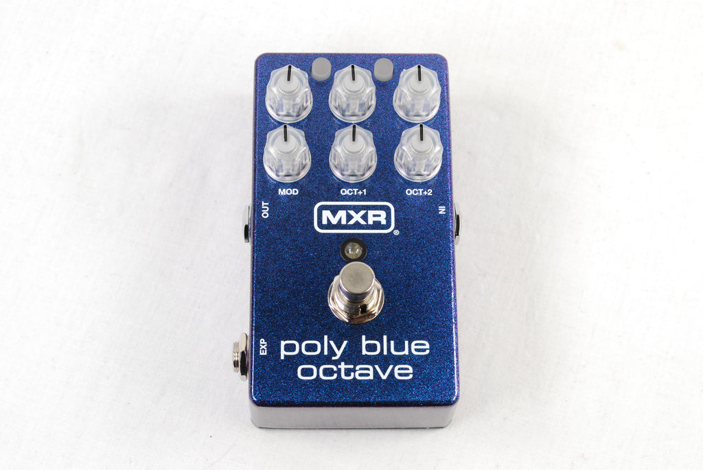 Used MXR M306 Poly Blue Octave pedal — control knobs and footswitch