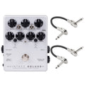 Darkglass Vintage Deluxe V3 bass preamp pedal with two patch cables — silver enclosure