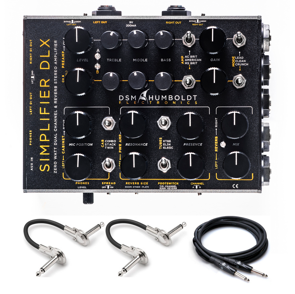 DSM & Humboldt Simplifier DLX preamp cab sim — front with included cables