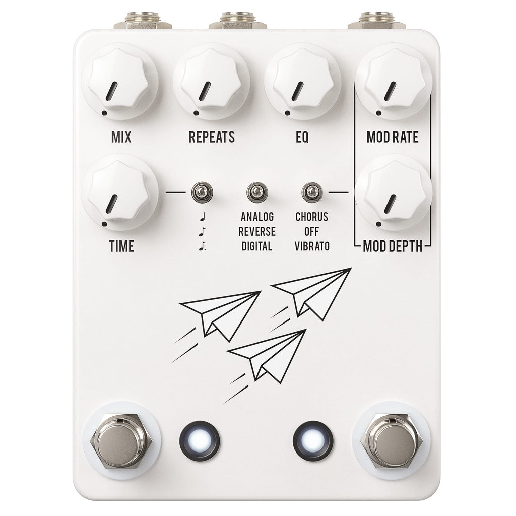 JHS Flight Delay pedal - white enclosure front view