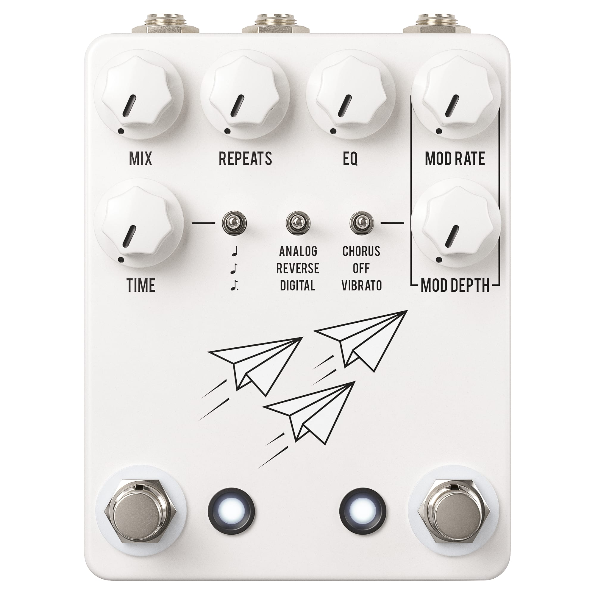 JHS Flight Delay pedal - angled view