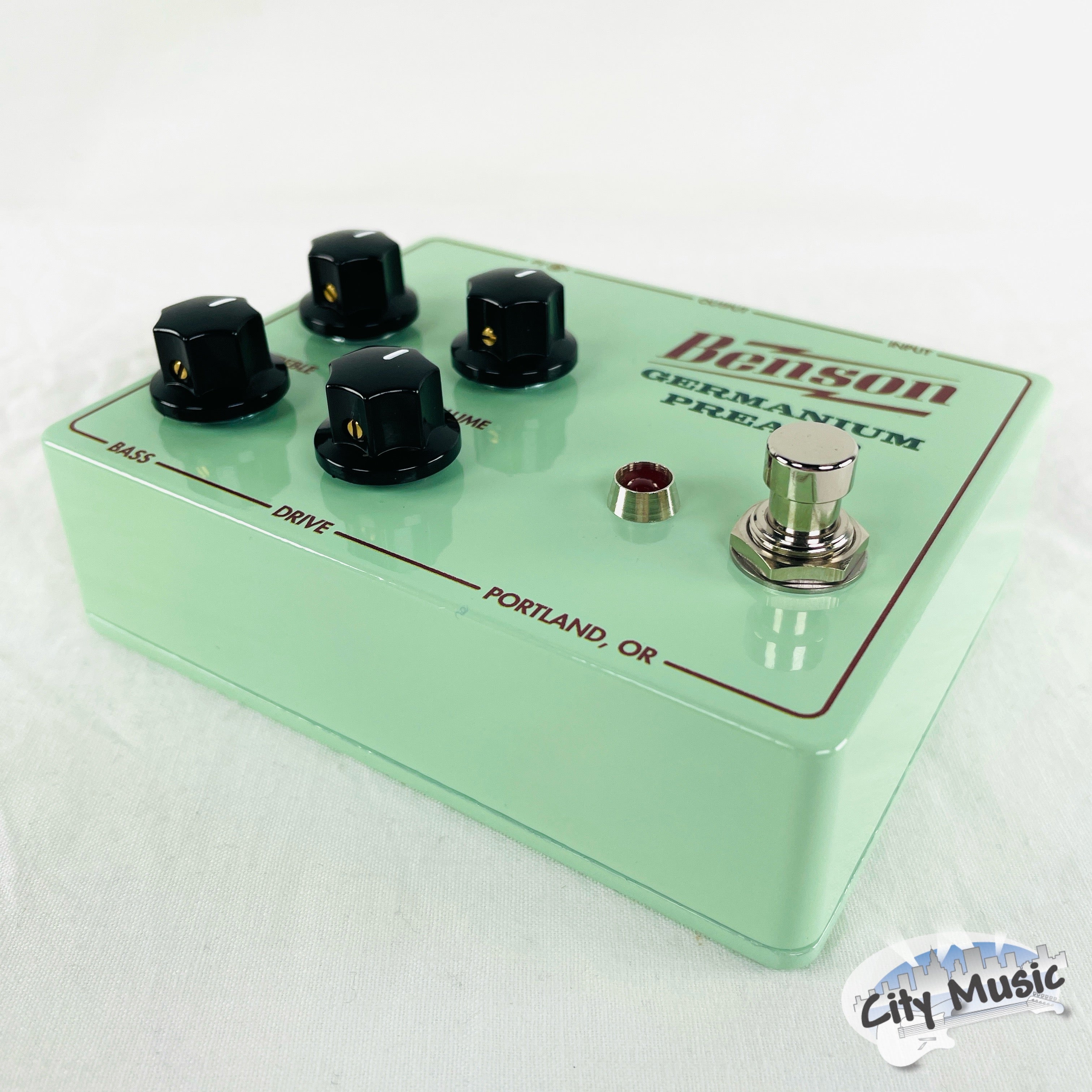 Benson Germanium Preamp pedal — angled view