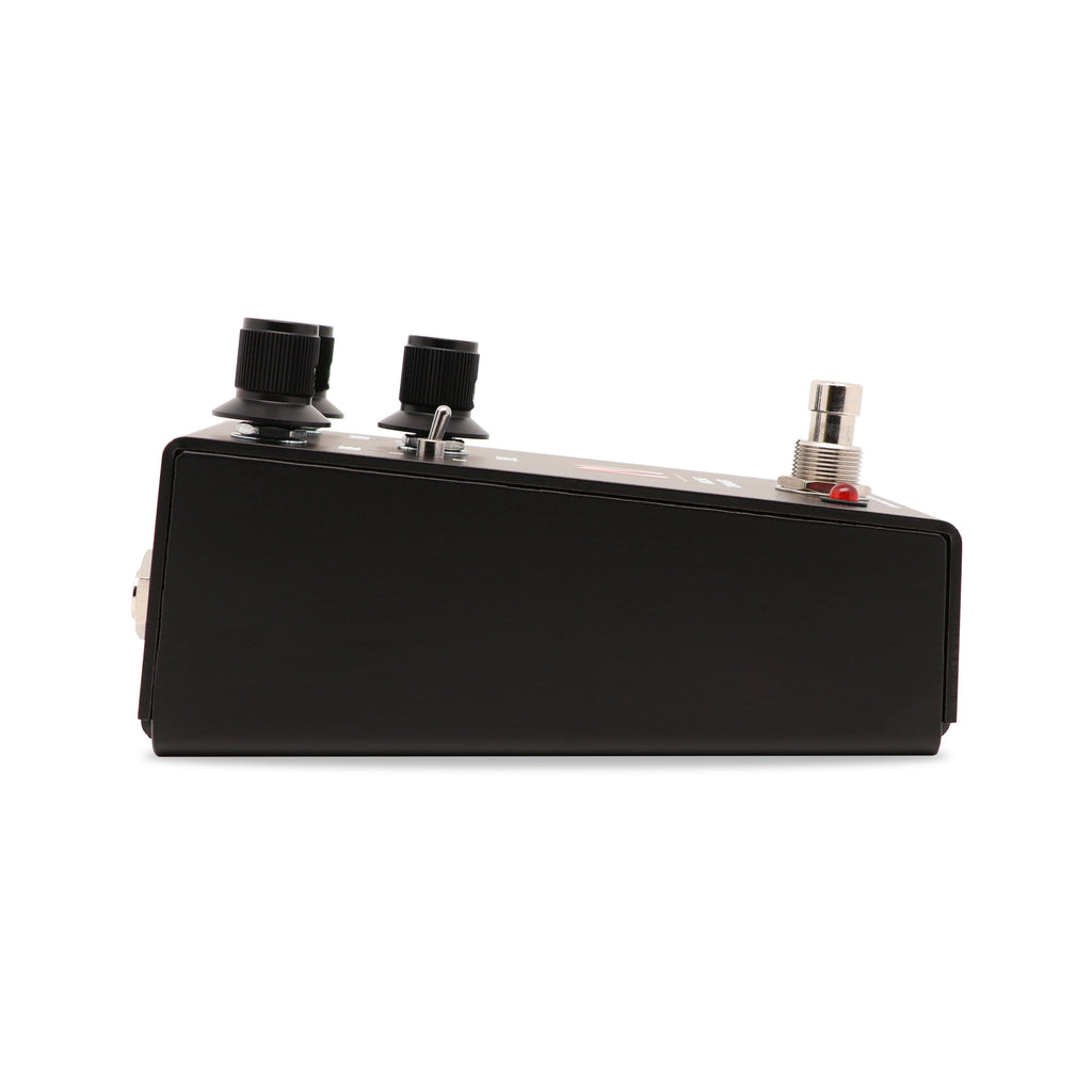 Keeley Muse Driver overdrive pedal — side jacks view