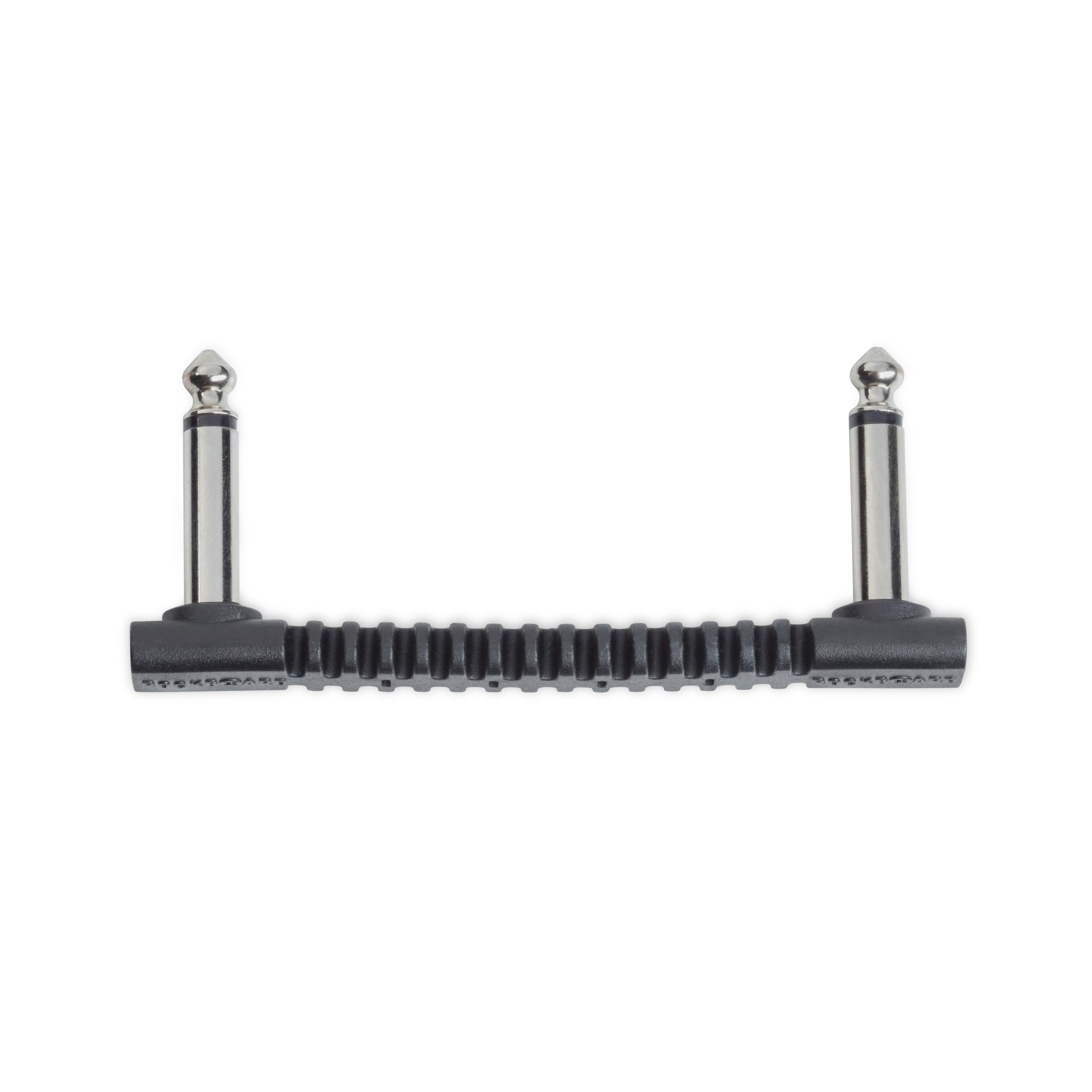 RockBoard Bender75 flat patch cable - black with angled silver plugs