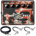 MXR SF01 Slash Octave Fuzz pedal — red and black enclosure with patch cables