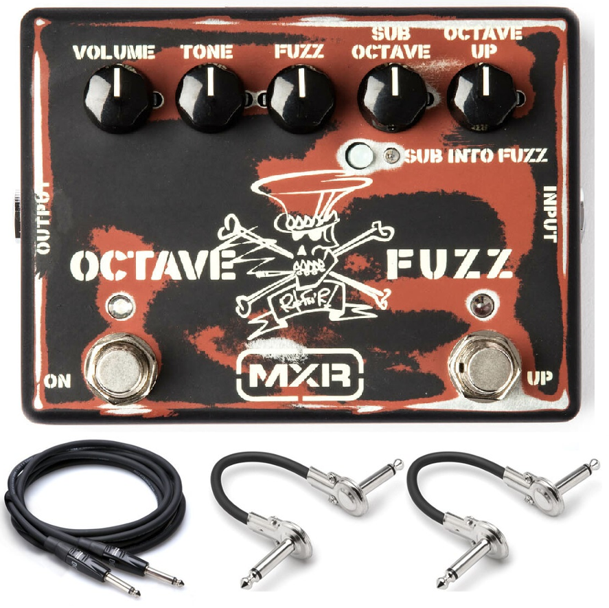 MXR SF01 Slash Octave Fuzz pedal — distressed hot-rod top view with knobs