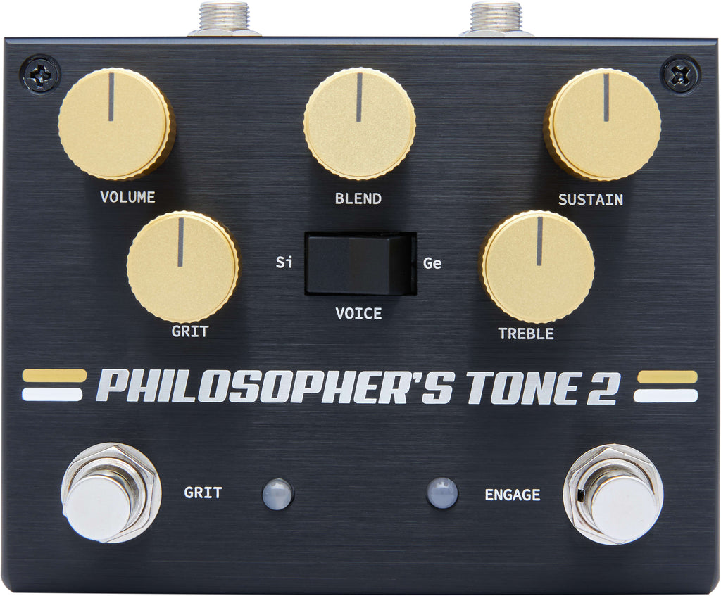 Pigtronix Philosopher's Tone 2 compressor — Volume, Blend, Sustain and Grit knobs