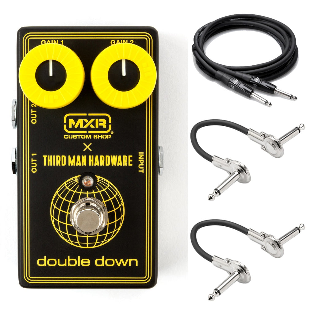 MXR CSP042 Third Man Double Down booster pedal — front with included cables