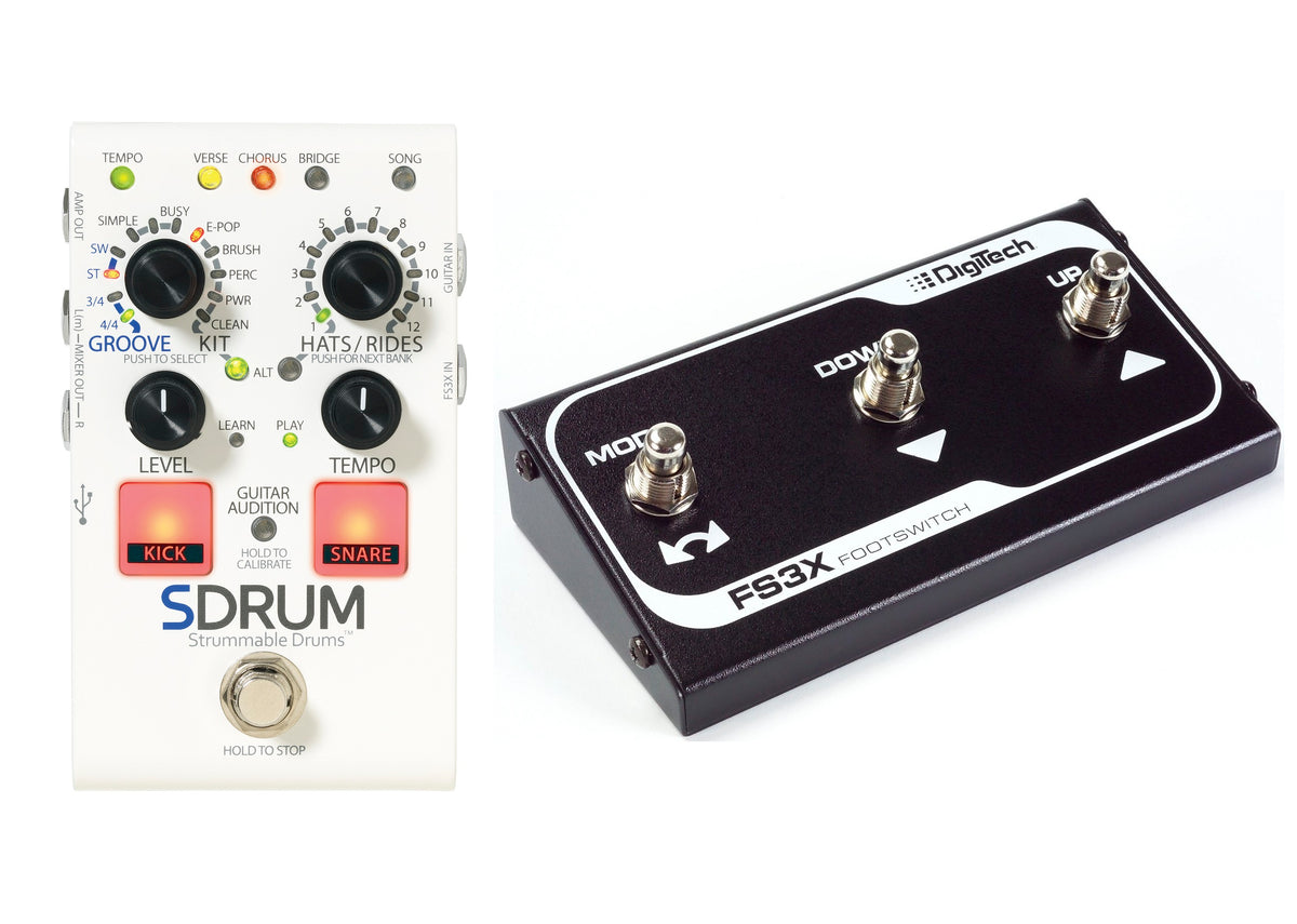 Digitech SDrum Strummable Drums Guitar Pedal! w/ FS3X Footswitch