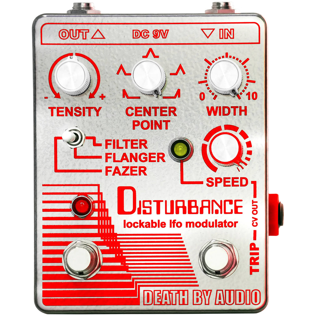 Death By Audio Disturbance filter flanger phaser pedal — top view