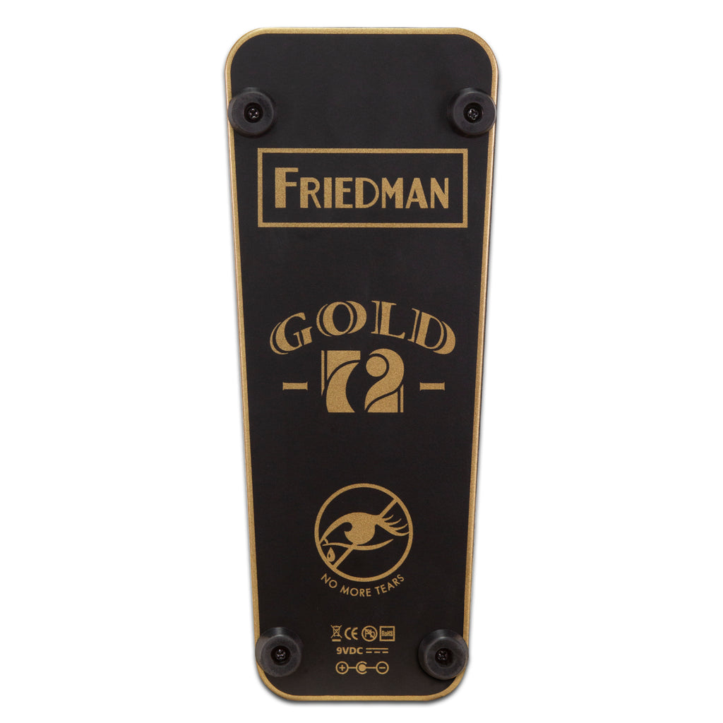 Friedman Gold-72 No More Tears wah pedal — black underside with gold logo