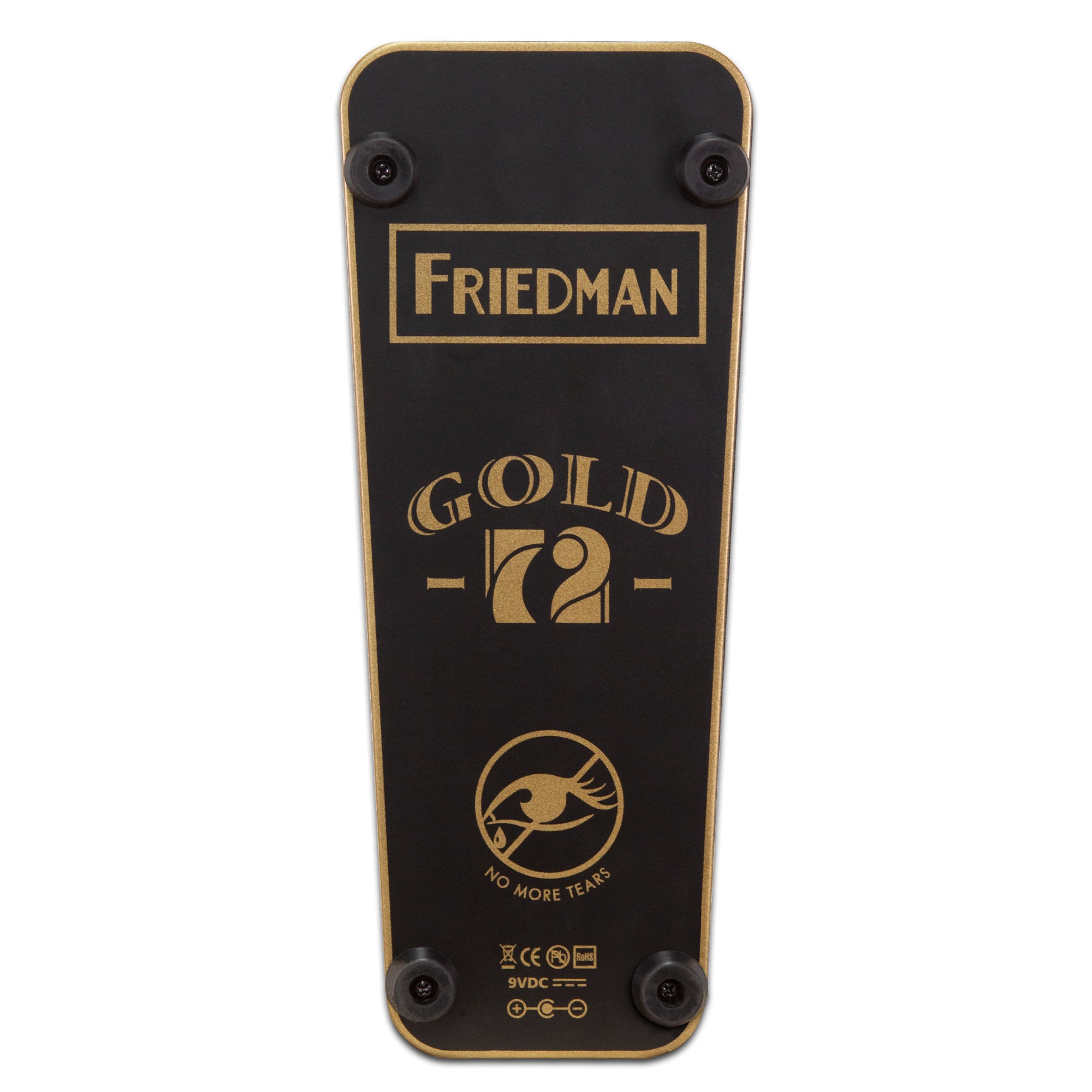 Friedman Gold-72 No More Tears wah pedal — black enclosure with gold trim