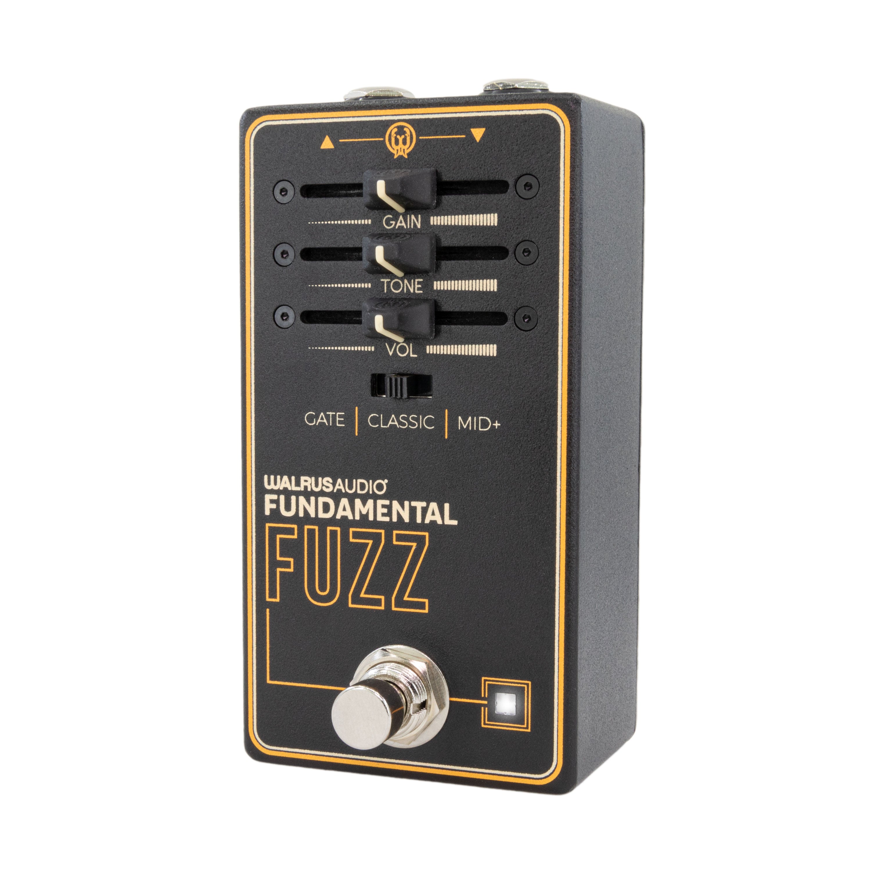 Walrus Audio Fundamental Fuzz pedal — side profile showing jacks