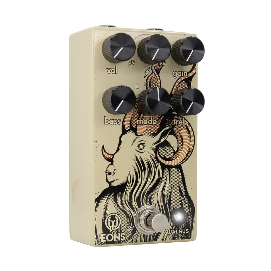 Walrus Audio Eons fuzz pedal — top control knob detail