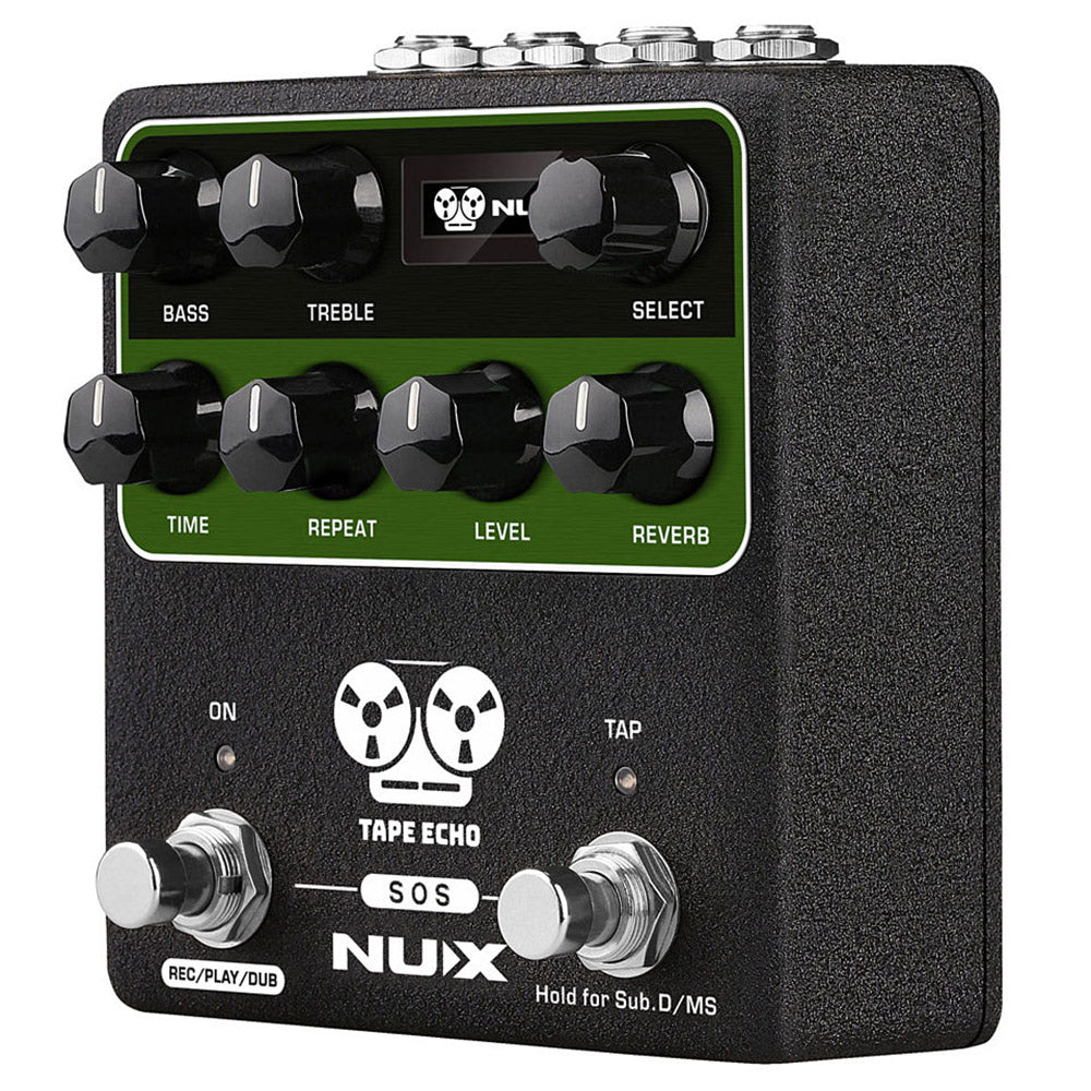 NUX NDD-7 Tape Echo delay pedal — angled view