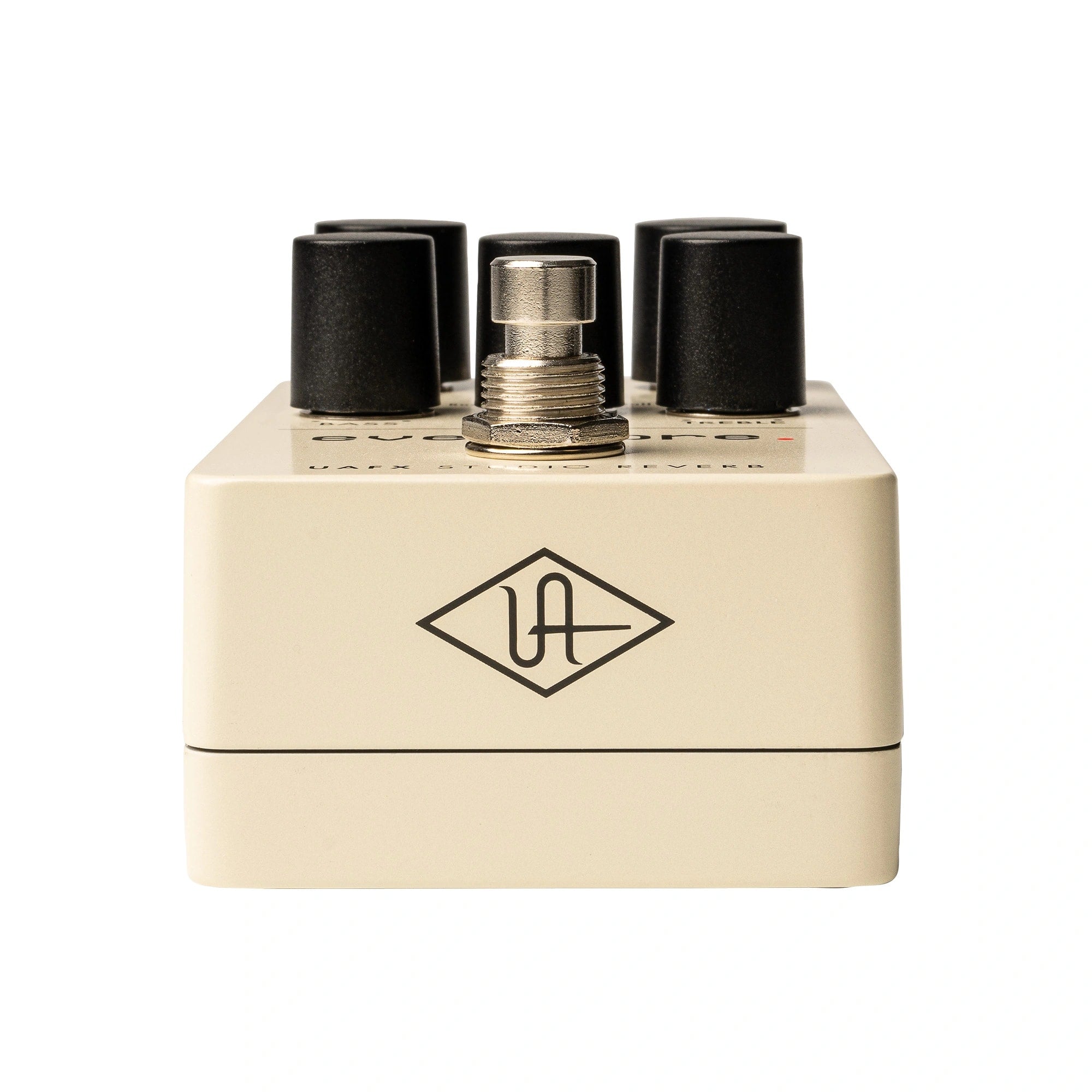 Universal Audio Evermore reverb pedal — rear jacks detail
