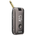 NUX MP-2 Mighty Plug headphone amp — gunmetal gray body angled view