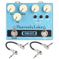 Tone City Heavenly Lake delay reverb — blue front with patch cables