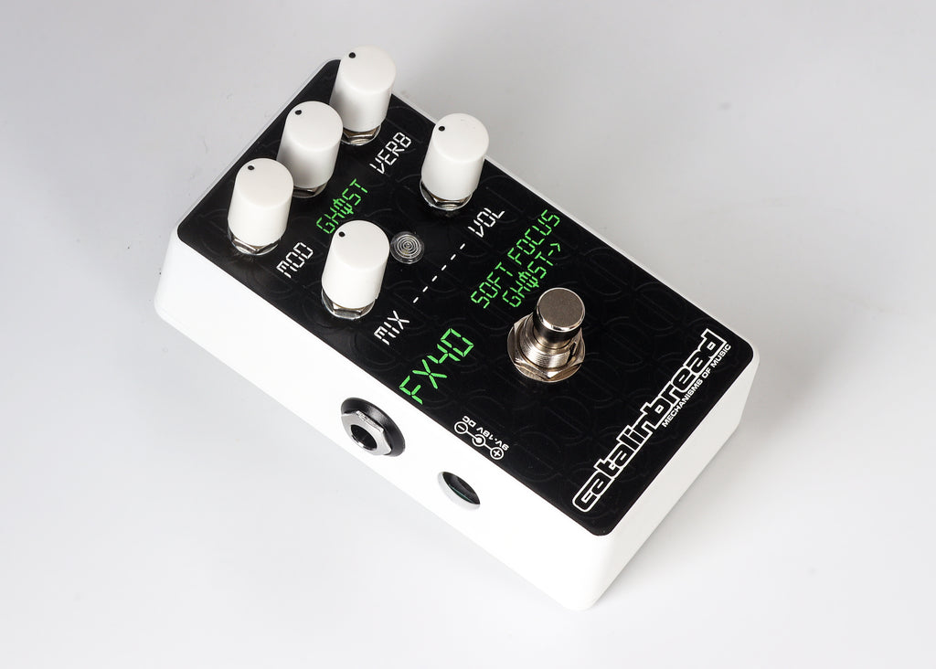 Catalinbread Soft Focus Ghost reverb pedal — footswitch close-up