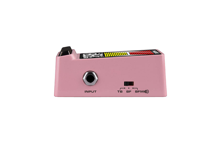 NUX NTU-3 Flow Tune MKII pink tuner pedal — footswitch and side jacks