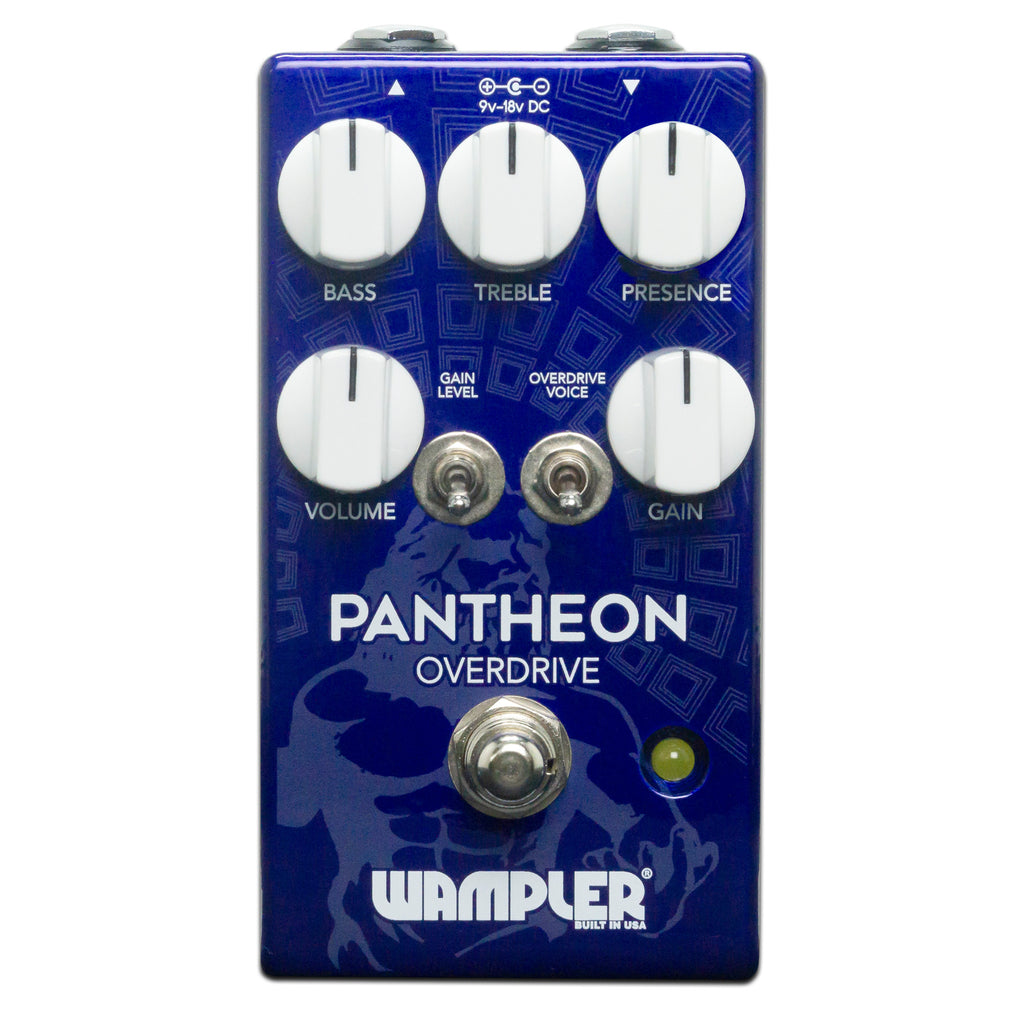Wampler Pantheon overdrive pedal top down view of controls
