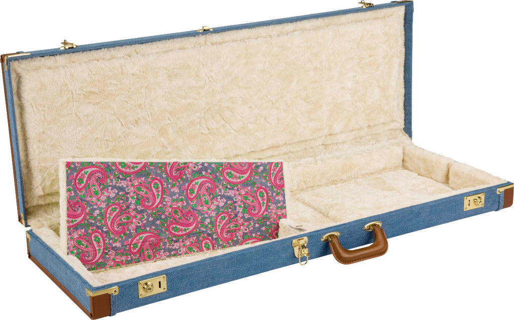 Fender x Wrangler denim guitar case — closed exterior