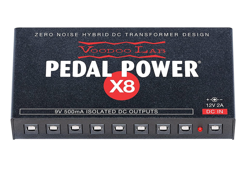Voodoo Lab Pedal Power X8 power supply — isolated DC outputs row