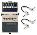 Boss GE-7 Graphic Equalizer guitar pedal — cream enclosure with 7 EQ sliders, two patch cables included