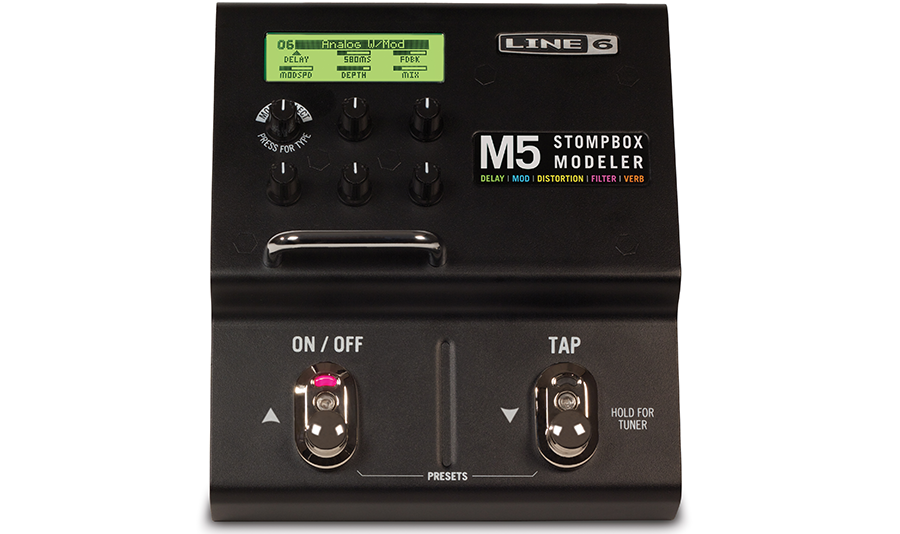 Line 6 M5 Stompbox Modeler multi-effects pedal — black top view