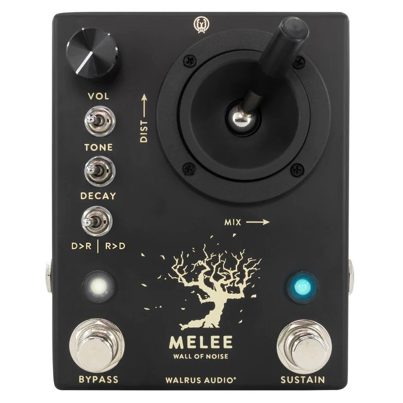 Walrus Audio Melee Wall of Noise pedal — top view with joystick and tree graphic