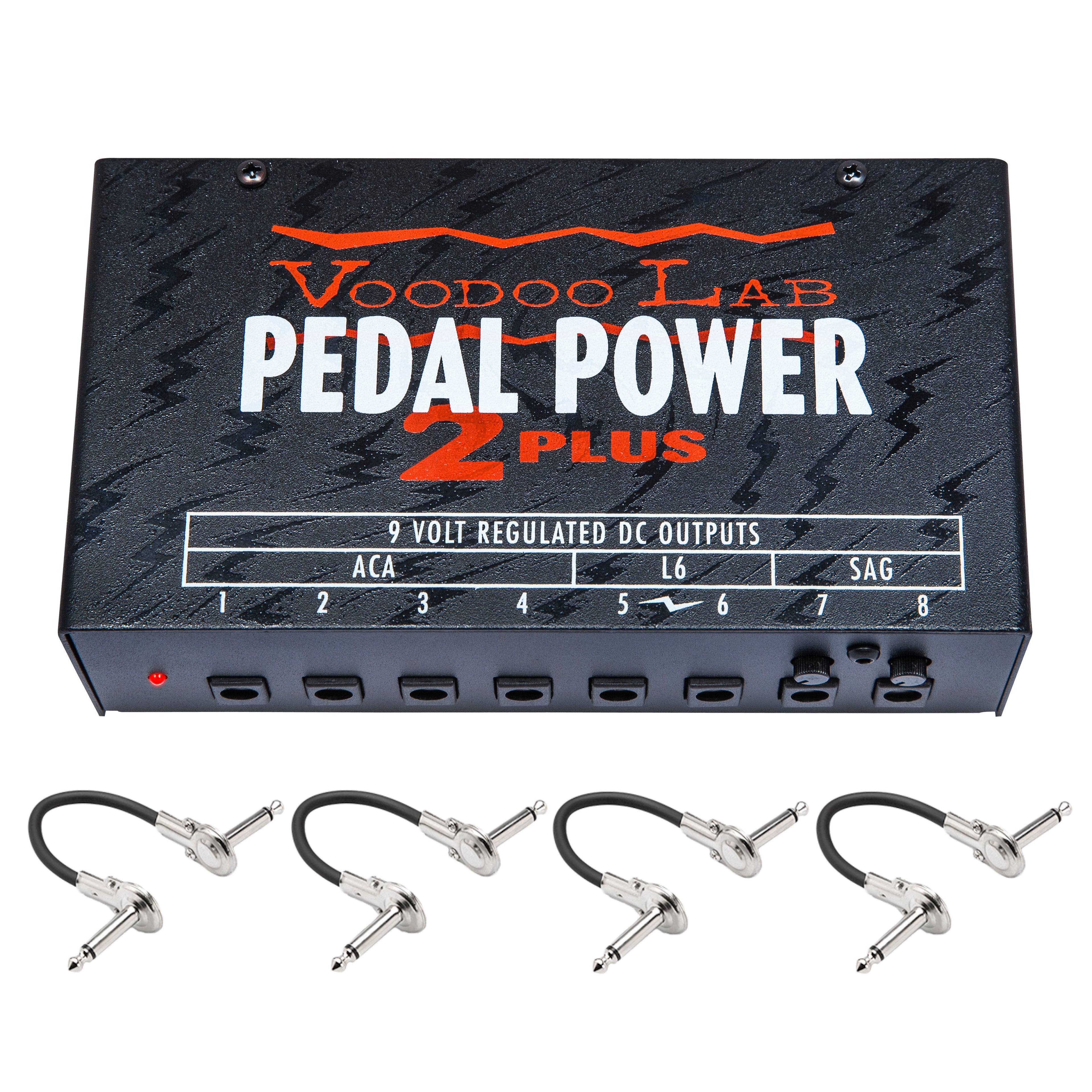 Voodoo Lab Pedal Power 2 Plus power supply — black top with included patch cables