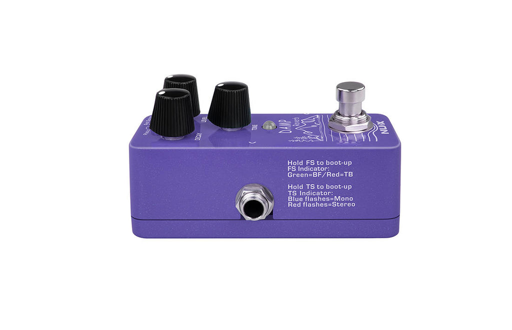 NUX NRV-3 Damp Reverb mini pedal — footswitch detail