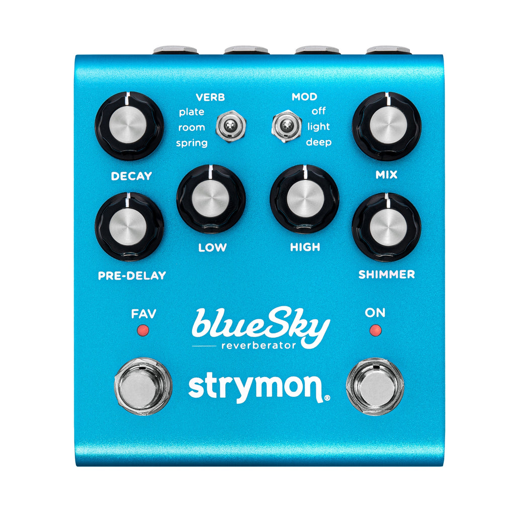 Strymon blueSky V2 reverb pedal — footswitches and knobs