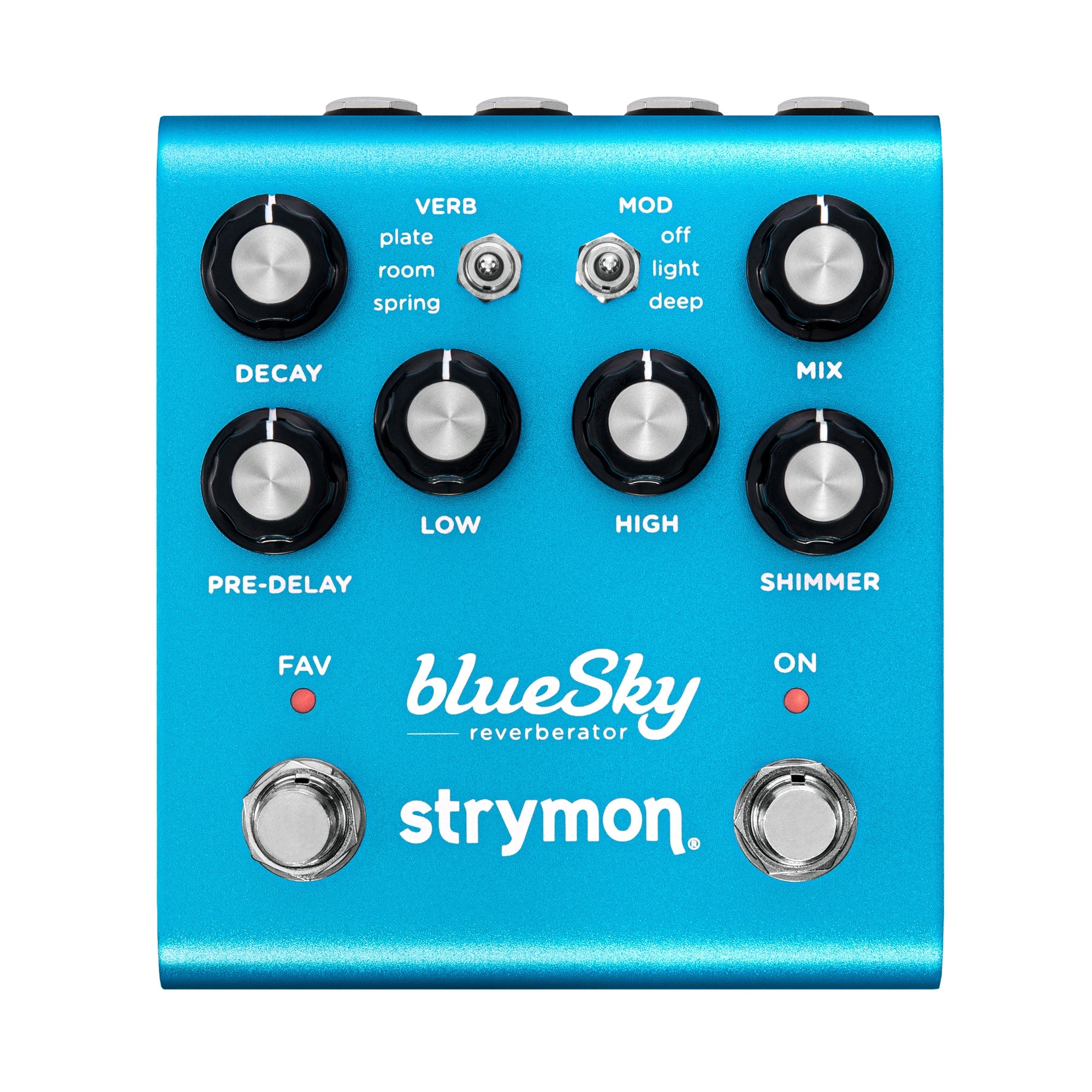 Strymon blueSky V2 reverb pedal — footswitches and knobs
