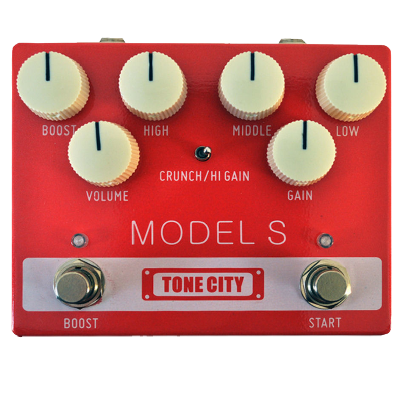 Tone City Model S distortion pedal — red enclosure front view