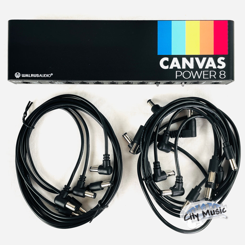 Walrus Audio Canvas Power 8 LINK Used — black enclosure top view with canvas stripe label