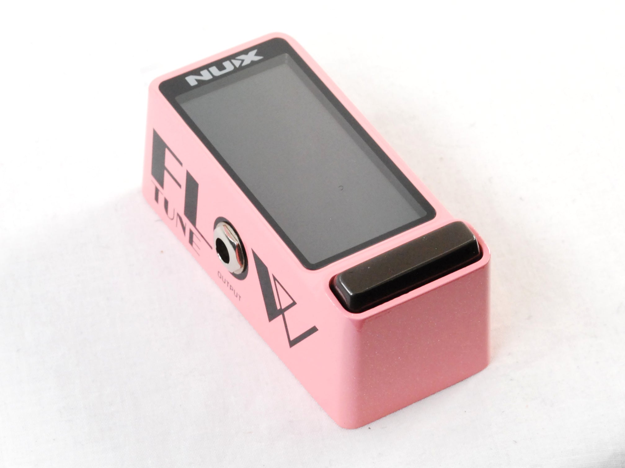 Used NUX NTU-3 Flow Tune mini guitar tuner — side jack detail view
