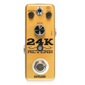 Outlaw Effects 24K Reverb pedal — gold mini pedal front view