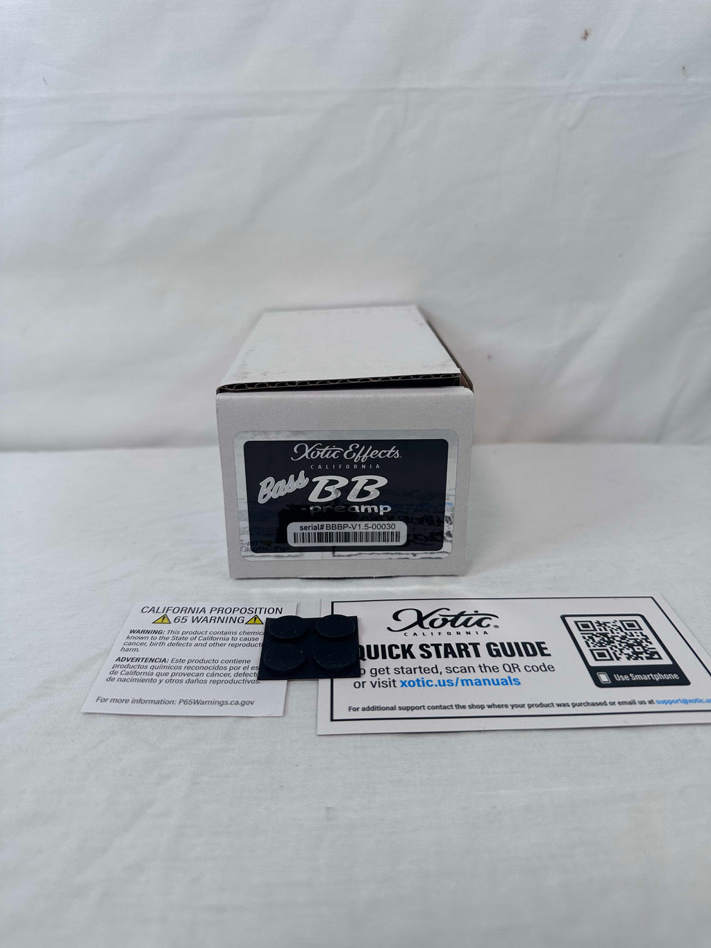 Xotic Bass BB Preamp V1.5 pedal — angled view