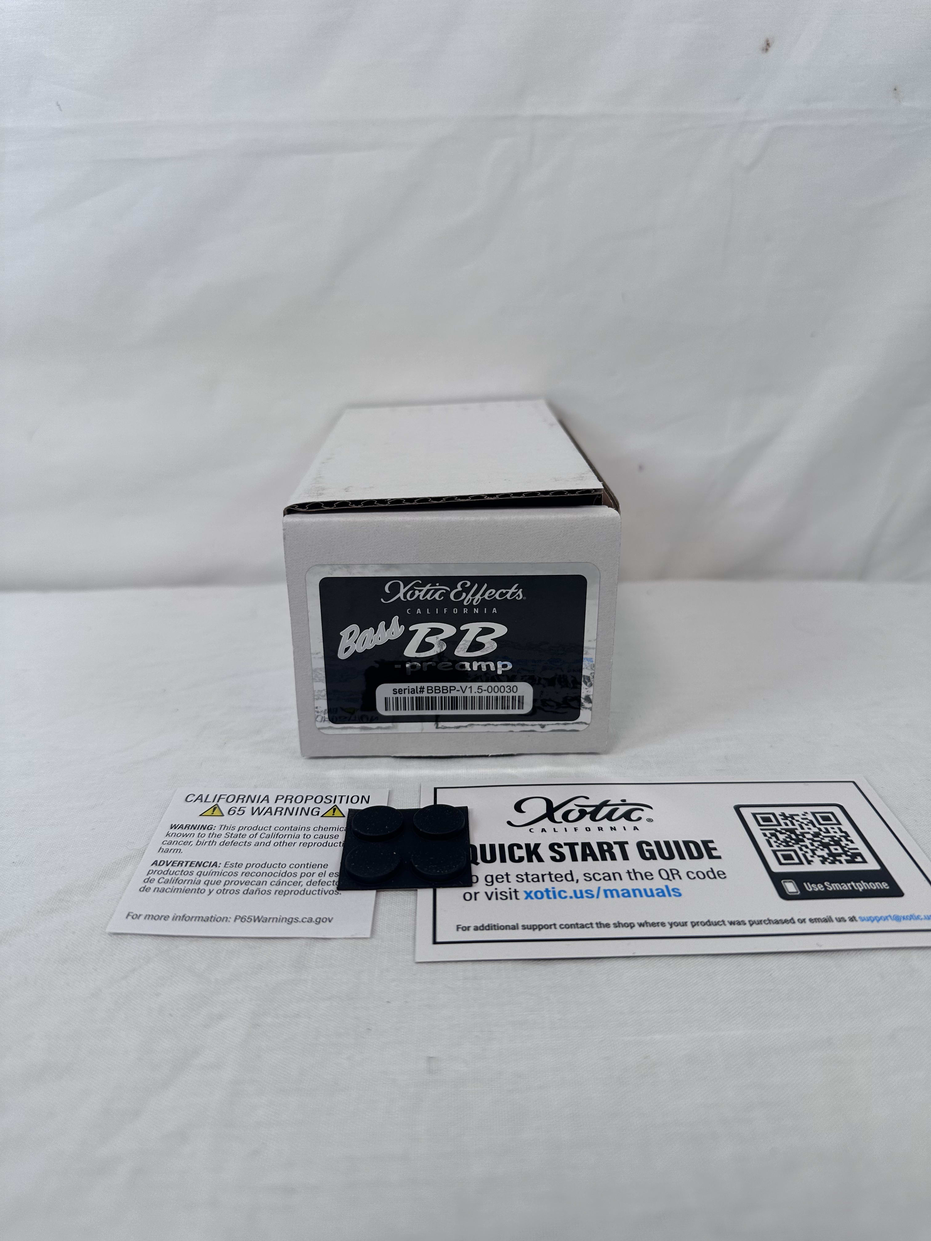 Xotic Bass BB Preamp V1.5 pedal — angled view