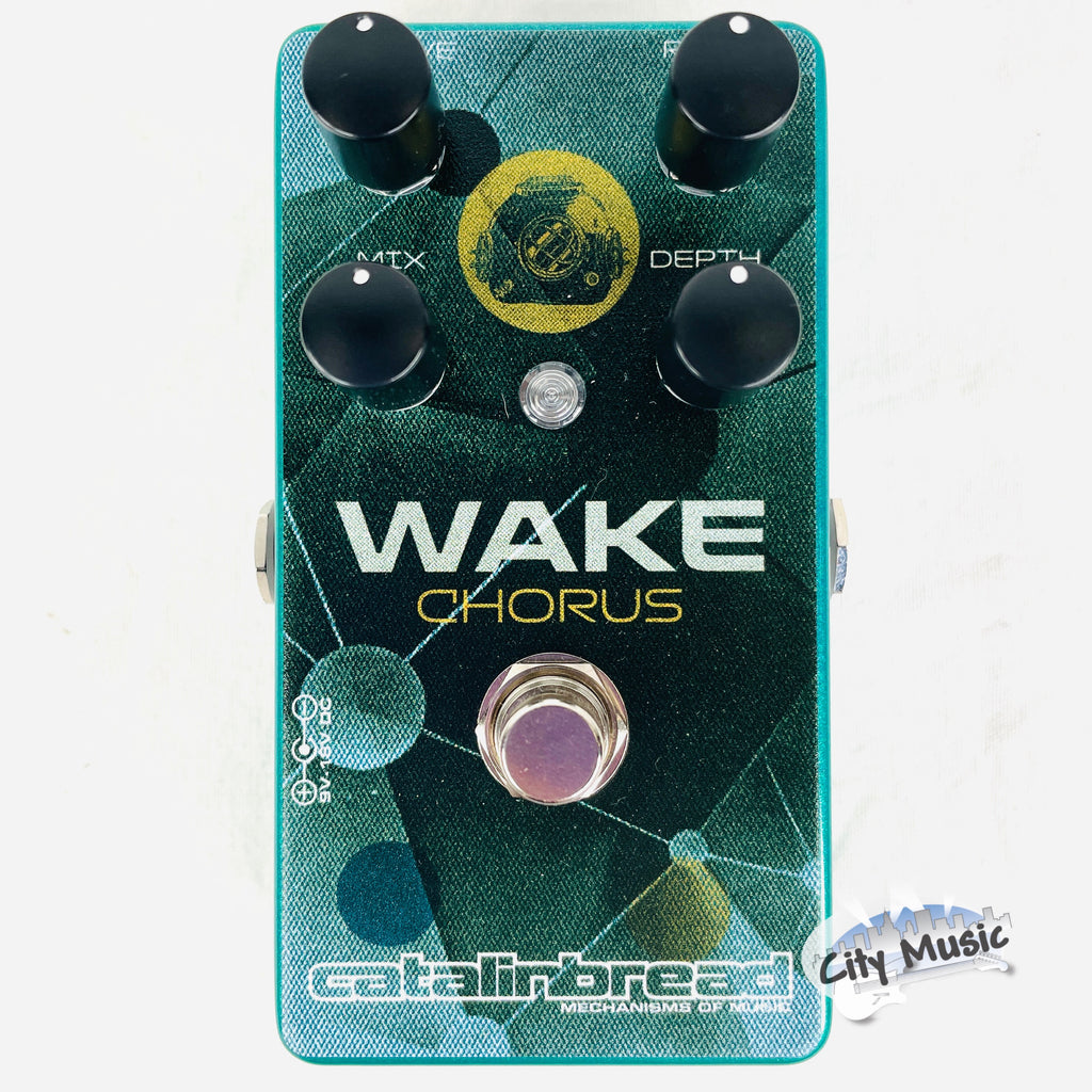 Used Catalinbread Wake Chorus Octaver pedal — blue enclosure, top view