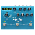 Strymon BigSky reverb pedal — top view of blue control panel with display