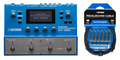 Boss SY-300 guitar synthesizer pedal in blue with BCK-6 cable kit