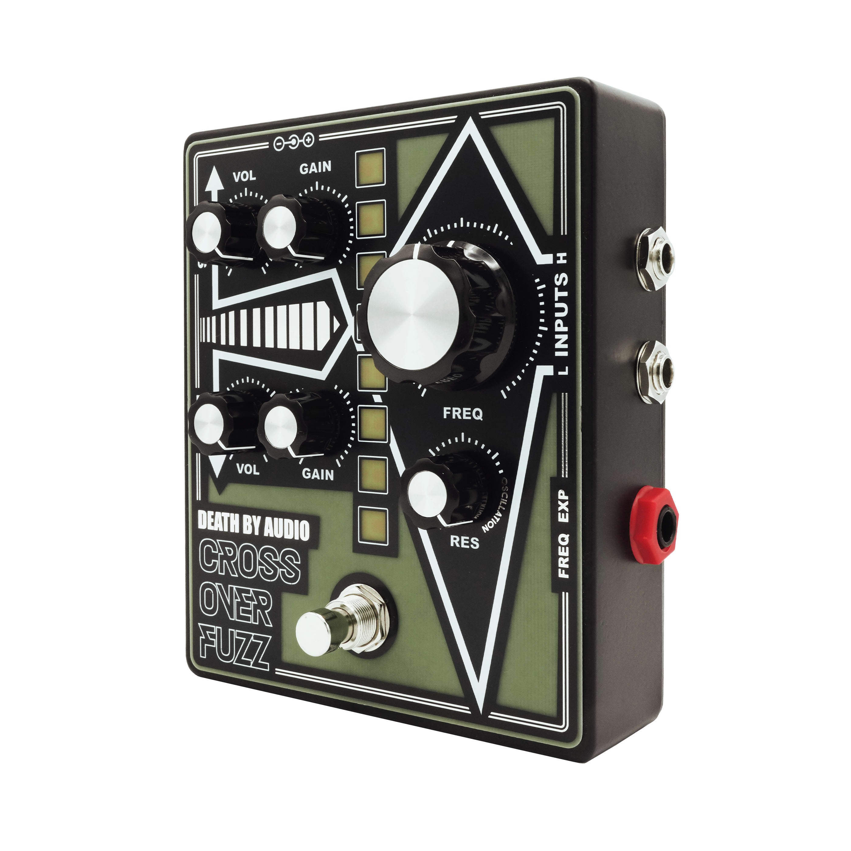 Death By Audio Crossover Fuzz pedal — angled view